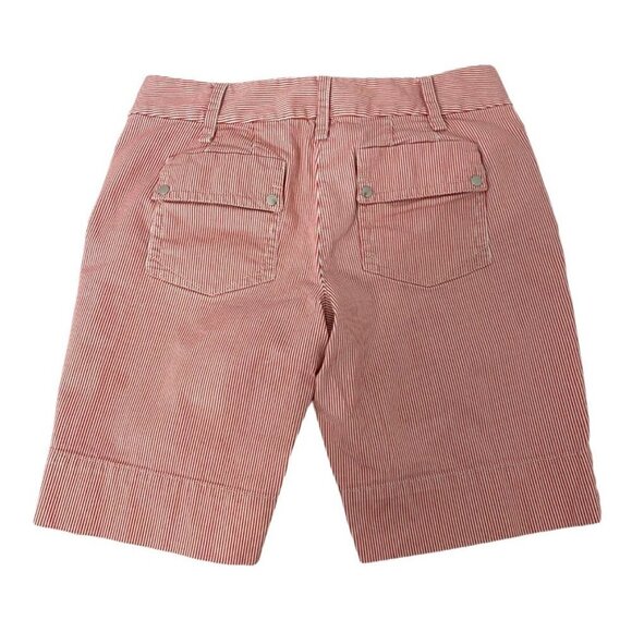 Loft Pin Stripe Red Bermuda Preppy Shorts, Size 4 - Picture 3 of 8